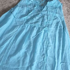Torrid Teal Lace Yoke Top
